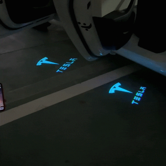 64-Color App-Controlled Door Projection Lights for Tesla Models