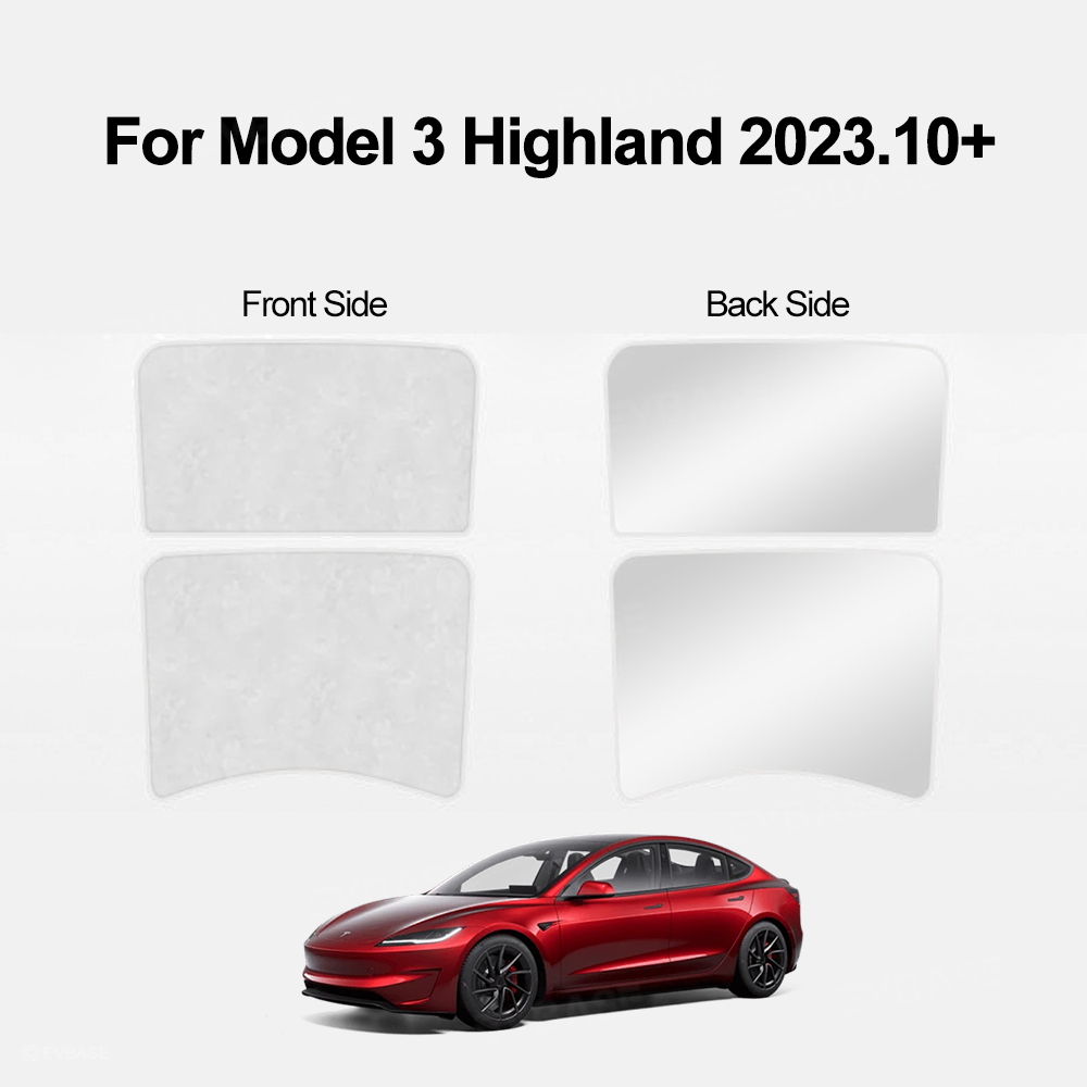 Static-Cling Glass Roof Sunshade for Tesla Model Y Juniper & Model 3 Highland