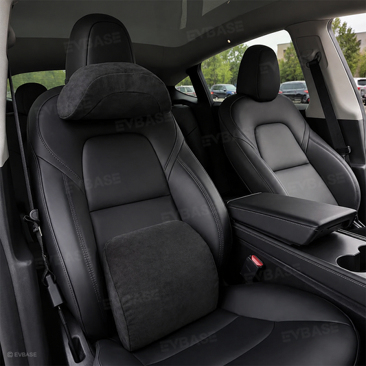 Memory Foam Headrest & Lumbar Support Pillows for Tesla Model 3 & Model Y