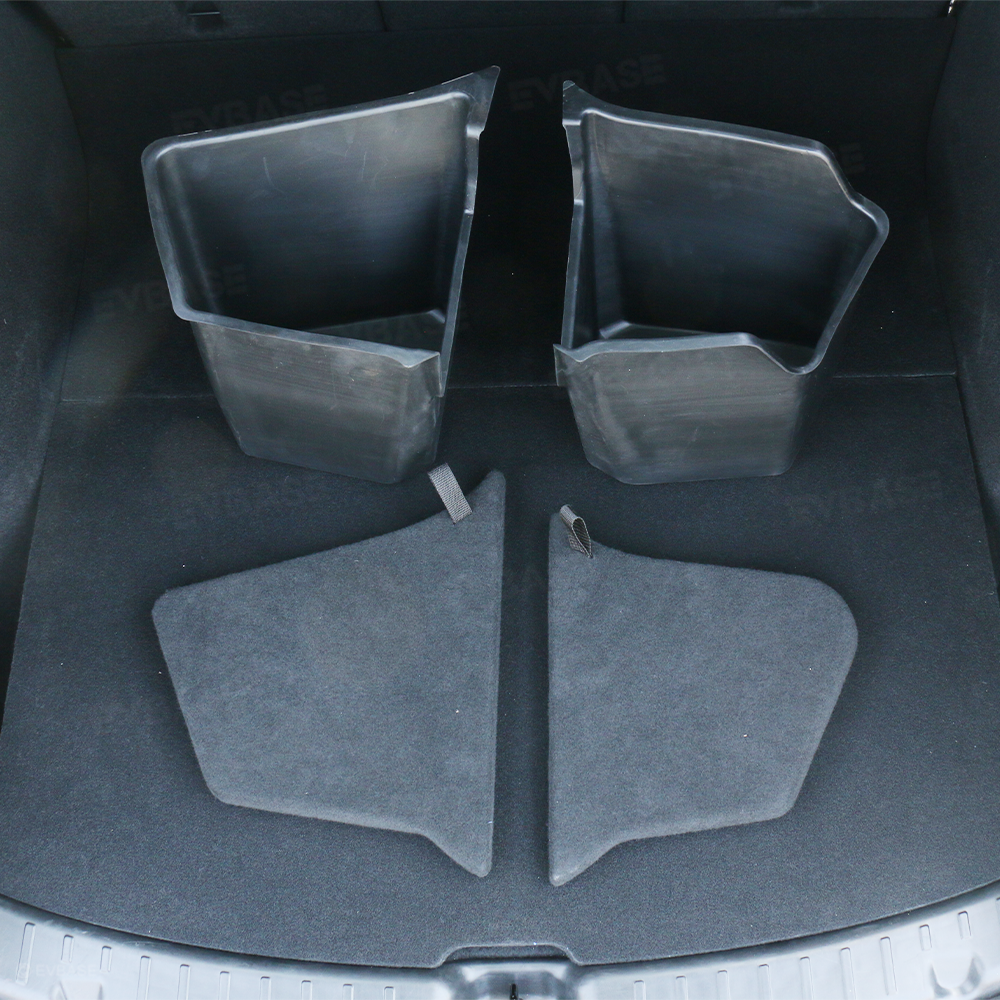 Model Y Juniper Trunk Storage Box Back Trunk Side Organizer Storage Bins Tesla Organizer