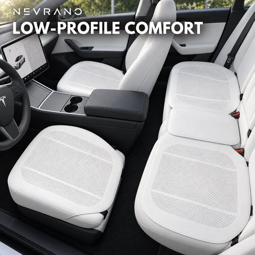 NEVRANO Ultra-Thin Perforated Seat Cushion Set for Tesla