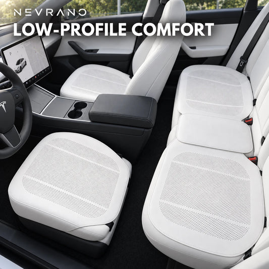 NEVRANO Ultra-Thin Perforated Seat Cushion Set for Tesla