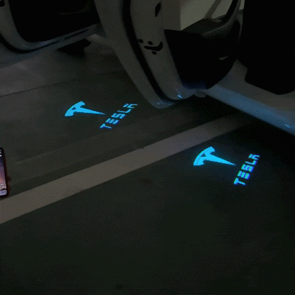 64-Color App-Controlled Door Projection Lights for Tesla Models