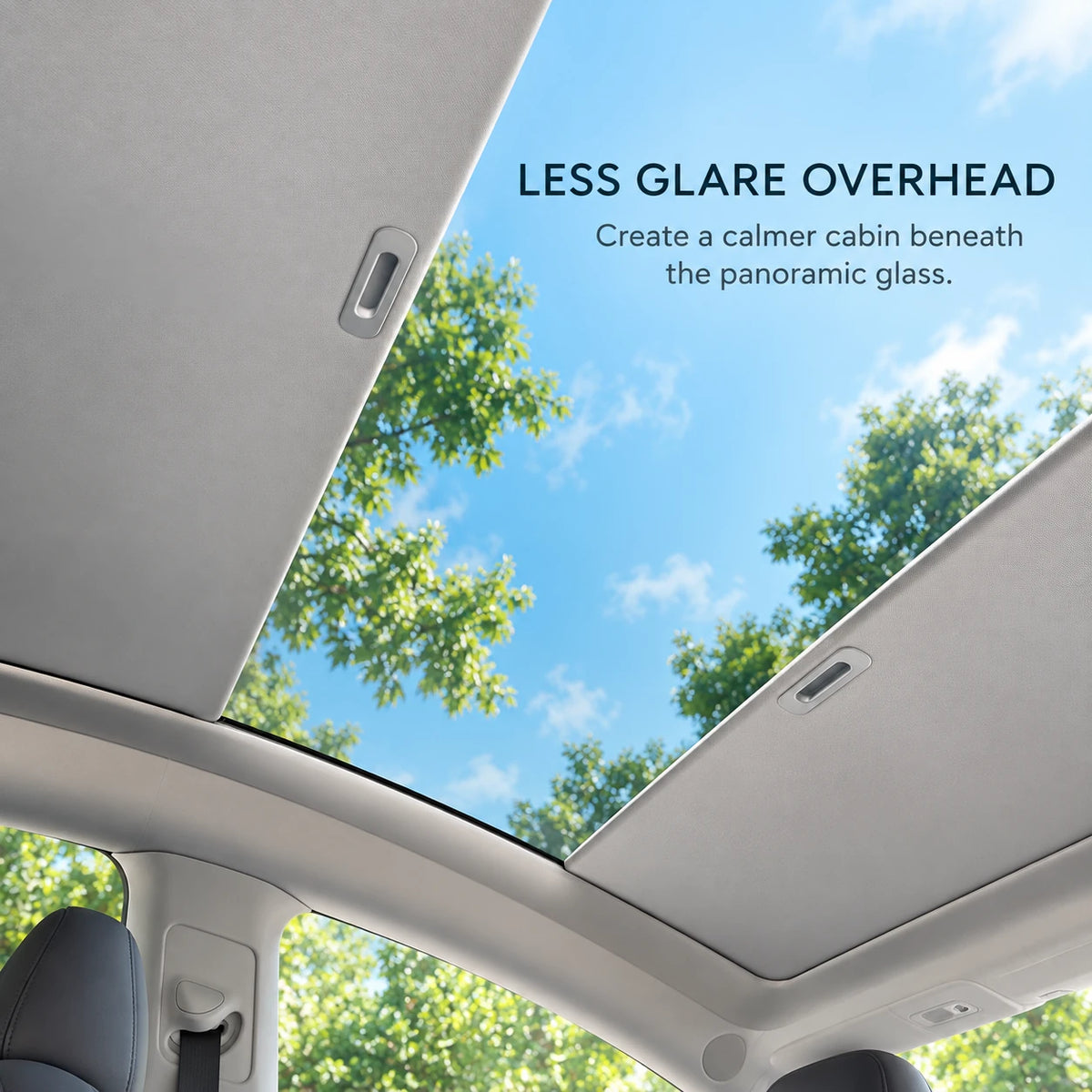 Manual Retractable Panoramic Roof Sunshade for Tesla Model 3 & Model Y