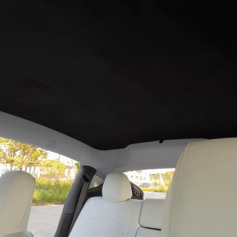 Static-Cling Glass Roof Sunshade for Tesla Model Y Juniper & Model 3 Highland