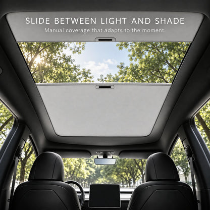 Manual Retractable Panoramic Roof Sunshade for Tesla Model 3 & Model Y