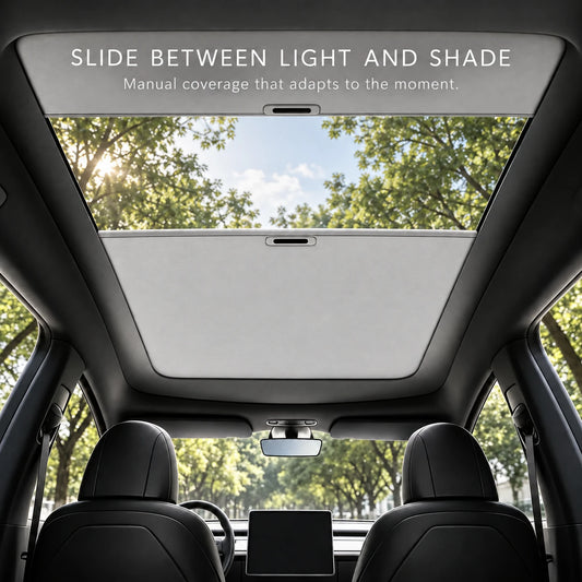 Manual Retractable Panoramic Roof Sunshade for Tesla Model 3 & Model Y