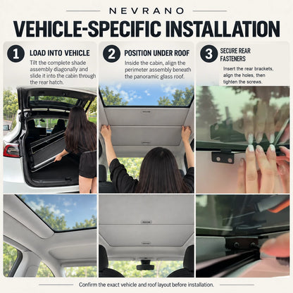 Manual Retractable Panoramic Roof Sunshade for Tesla Model 3 & Model Y