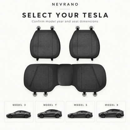 NEVRANO Ultra-Thin Perforated Seat Cushion Set for Tesla