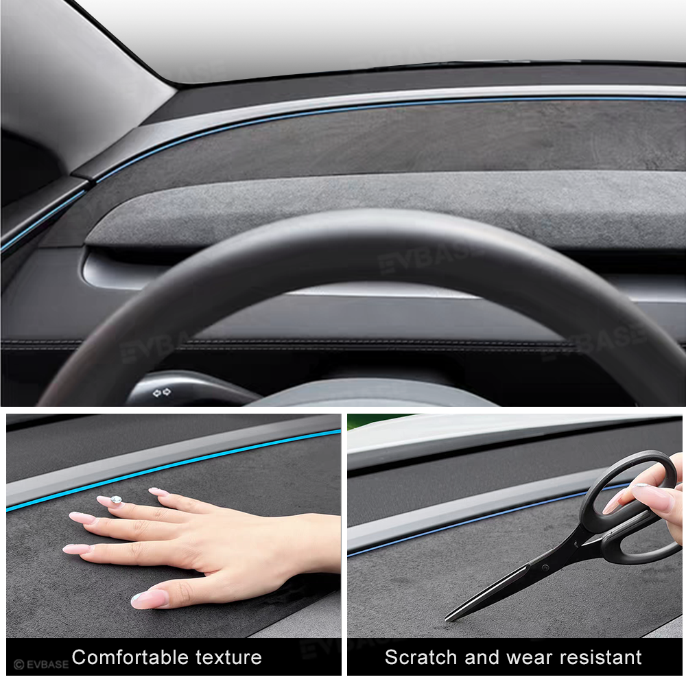 Suede-Style Anti-Glare Dashboard Cover for Tesla Model Y Juniper & Model YL