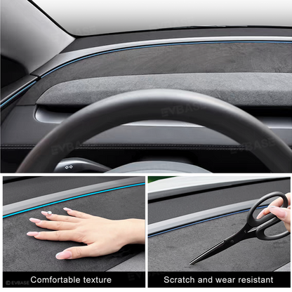 Suede-Style Anti-Glare Dashboard Cover for Tesla Model Y Juniper & Model YL
