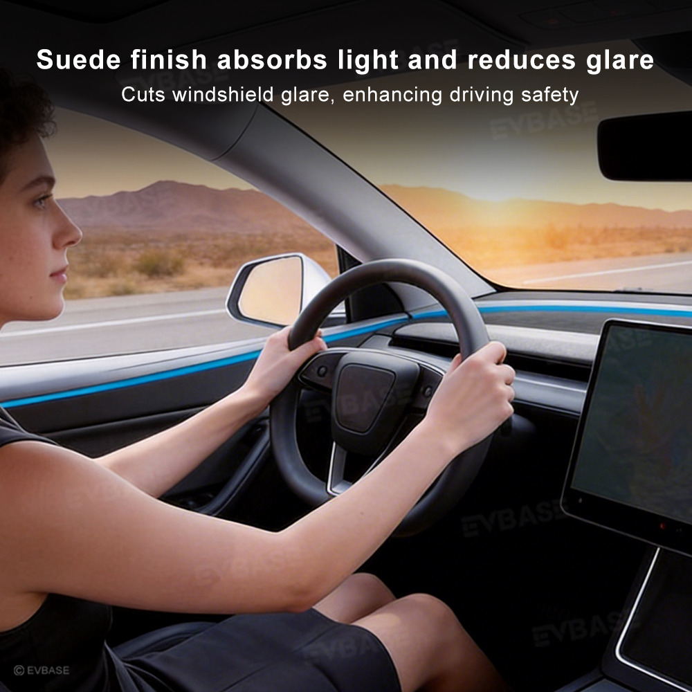 Suede-Style Anti-Glare Dashboard Cover for Tesla Model Y Juniper & Model YL