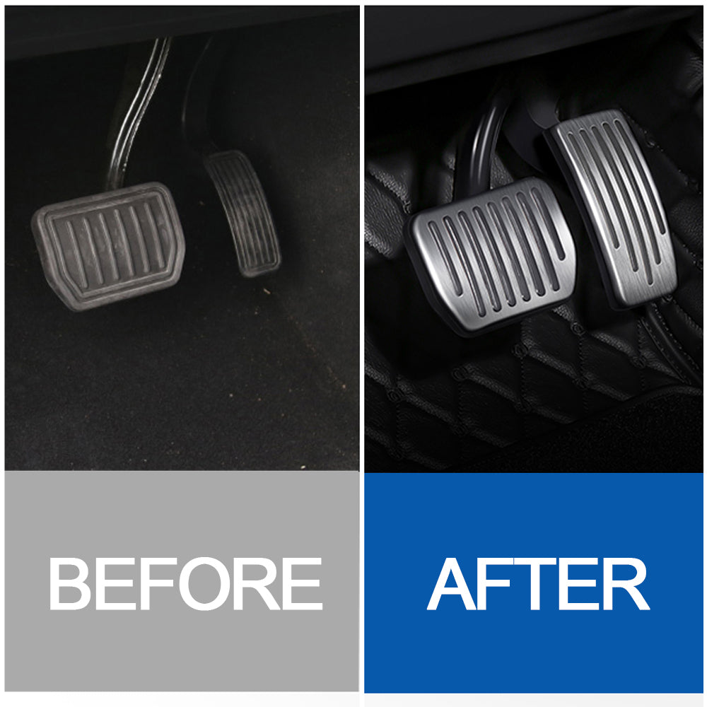 Nevrano Tesla Model Y Juniper Non-Slip Foot Pedals Pads Silver Black Brake Pedal Covers Tesla Accessories