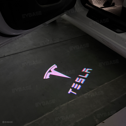 64-Color App-Controlled Door Projection Lights for Tesla Models