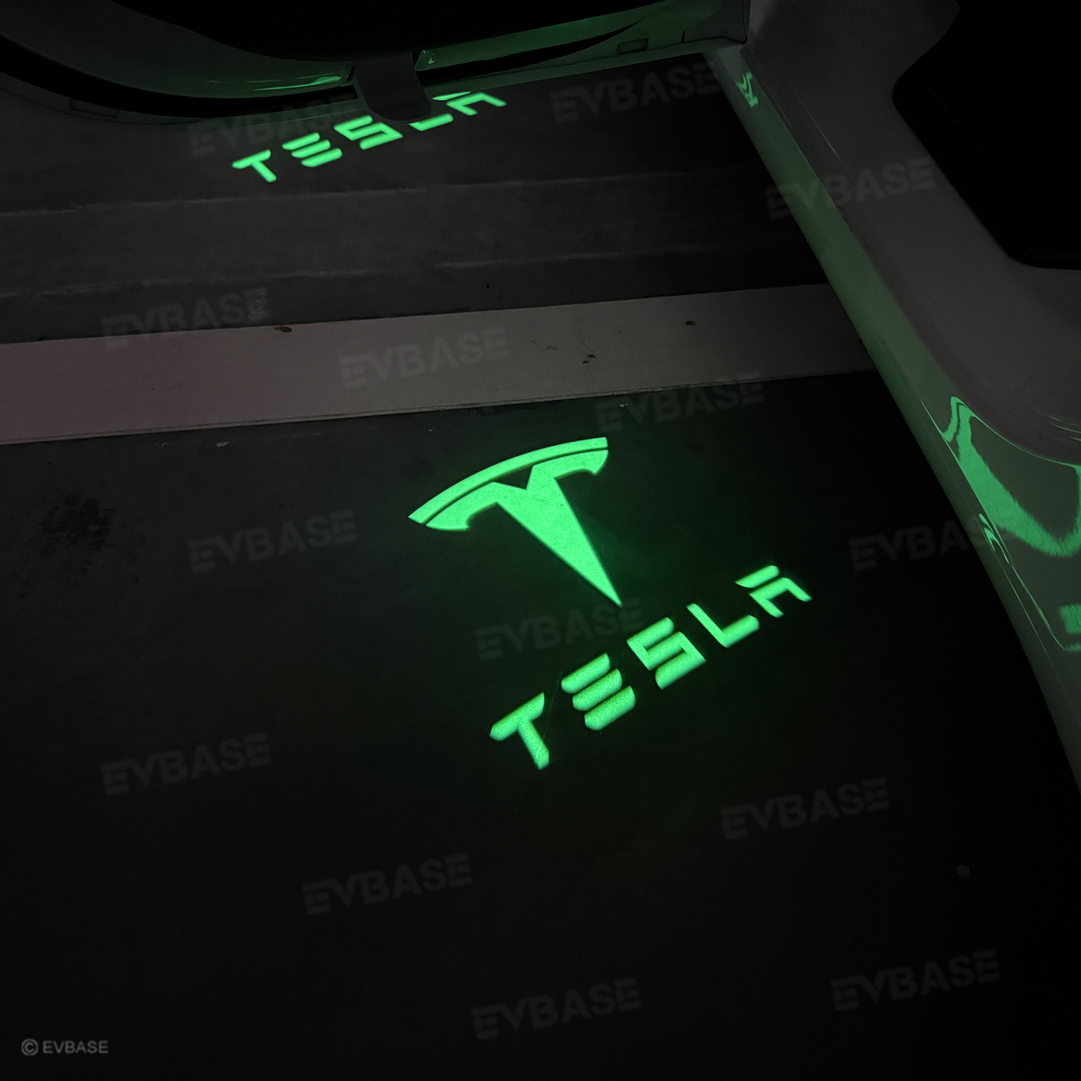 64-Color App-Controlled Door Projection Lights for Tesla Models