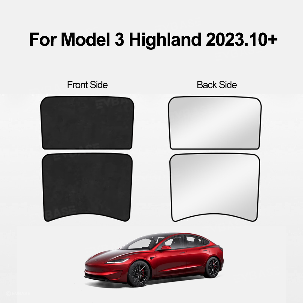 Static-Cling Glass Roof Sunshade for Tesla Model Y Juniper & Model 3 Highland