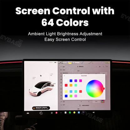 64-Color Seat-Back Ambient Light Set for Tesla Model 3 & Model Y