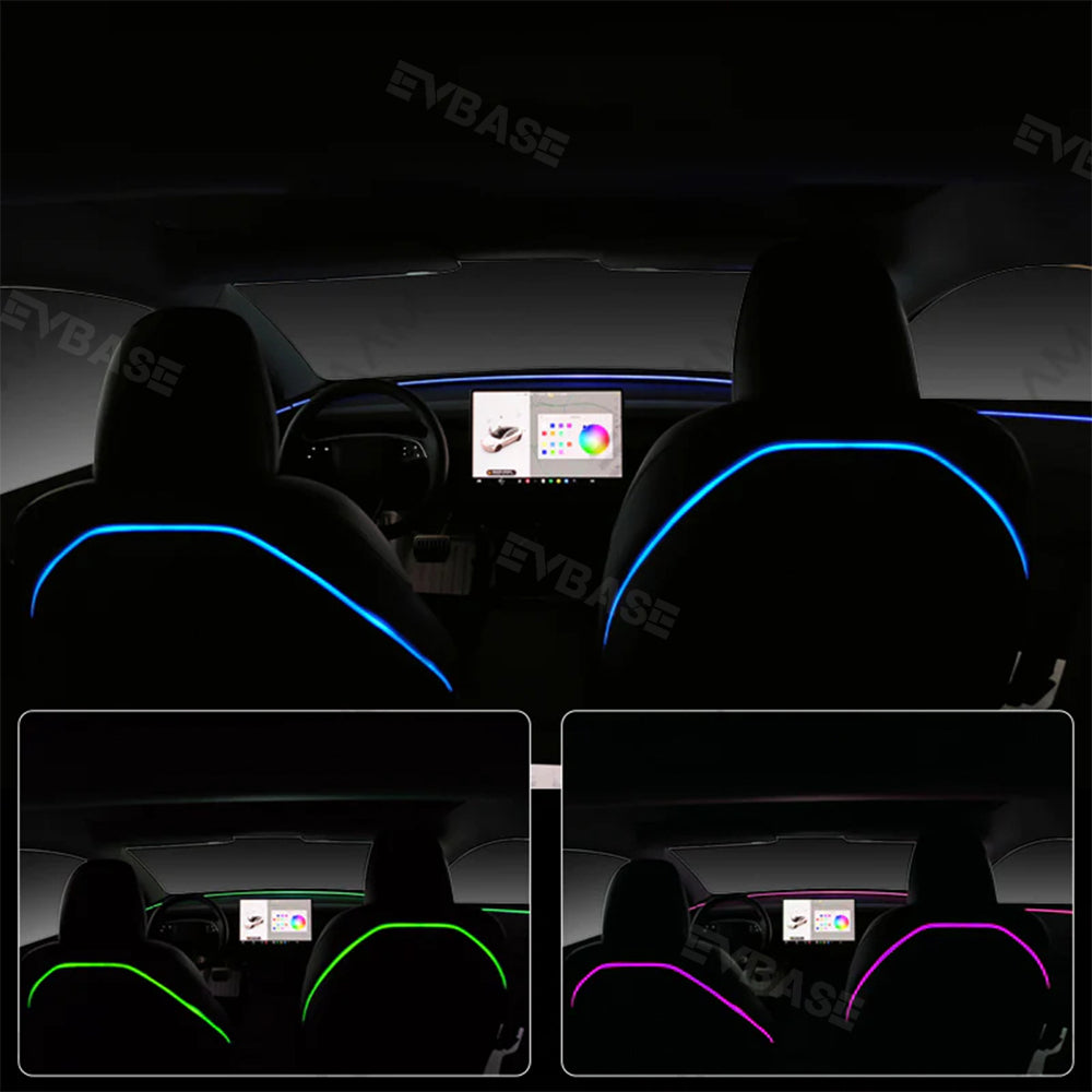 64-Color Seat-Back Ambient Light Set for Tesla Model 3 & Model Y