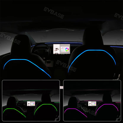 64-Color Seat-Back Ambient Light Set for Tesla Model 3 & Model Y