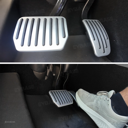 Nevrano Tesla Model Y Juniper Non-Slip Foot Pedals Pads Silver Black Brake Pedal Covers Tesla Accessories