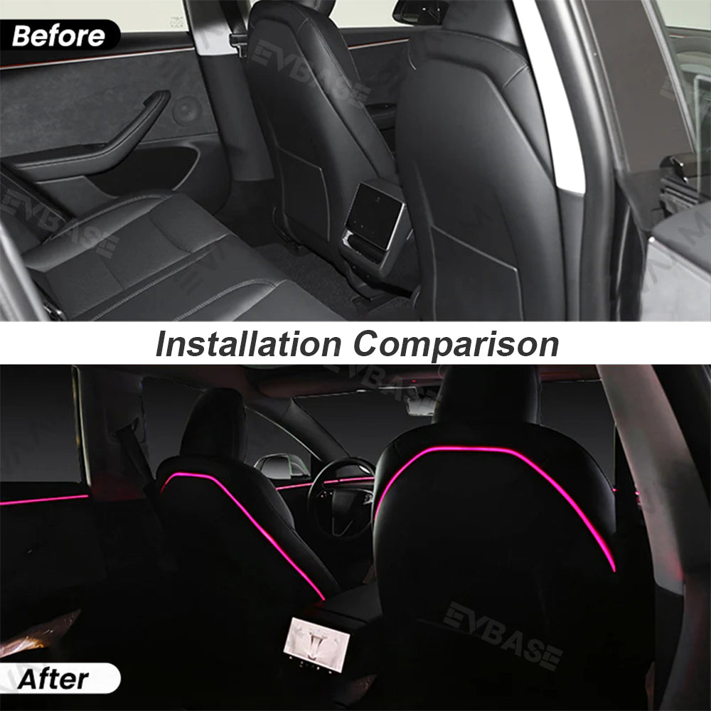64-Color Seat-Back Ambient Light Set for Tesla Model 3 & Model Y