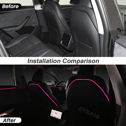 64-Color Seat-Back Ambient Light Set for Tesla Model 3 & Model Y
