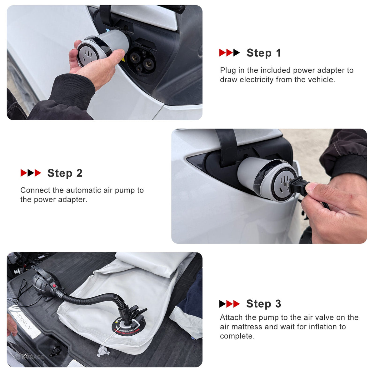 Front-Seat Inflatable Rest Bed for Tesla Model Y Juniper & Model 3 Highland