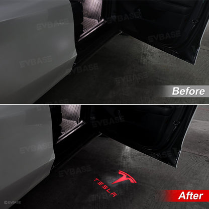 64-Color App-Controlled Door Projection Lights for Tesla Models