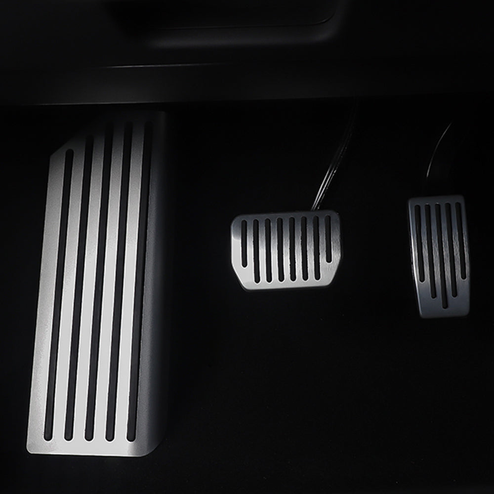 Nevrano Tesla Model Y Juniper Non-Slip Foot Pedals Pads Silver Black Brake Pedal Covers Tesla Accessories