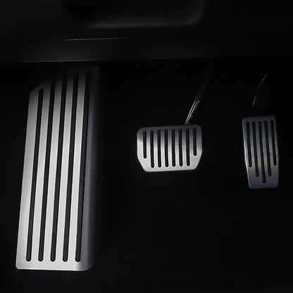 Nevrano Tesla Model Y Juniper Non-Slip Foot Pedals Pads Silver Black Brake Pedal Covers Tesla Accessories