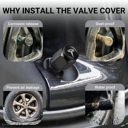 Aluminum Alloy Tire Valve Stem Caps for Tesla Models