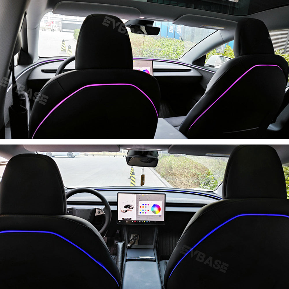 64-Color Seat-Back Ambient Light Set for Tesla Model 3 & Model Y