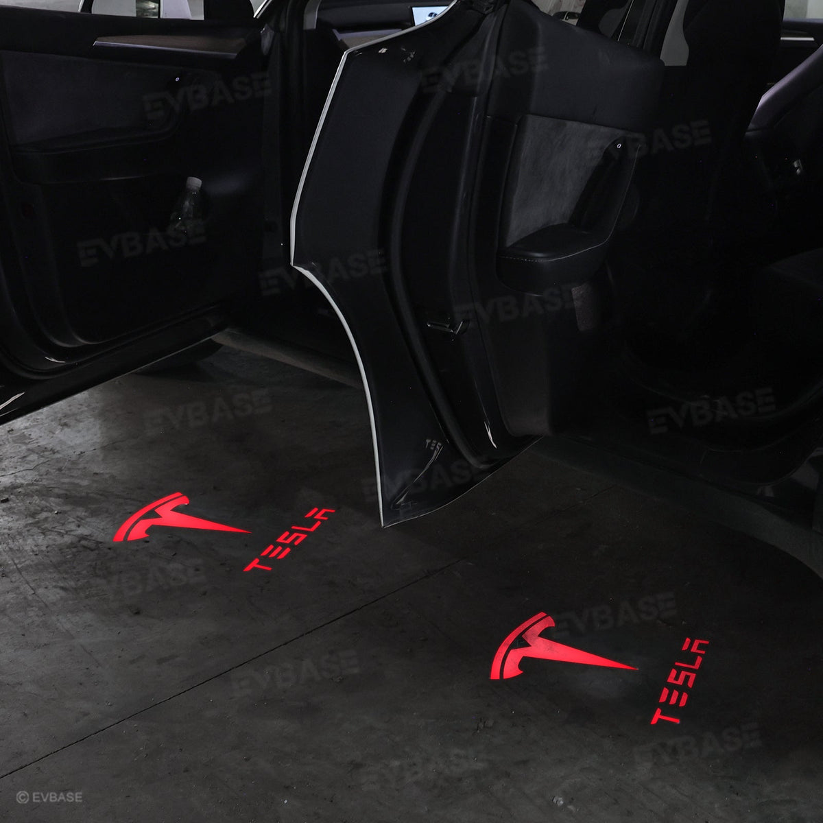 64-Color App-Controlled Door Projection Lights for Tesla Models