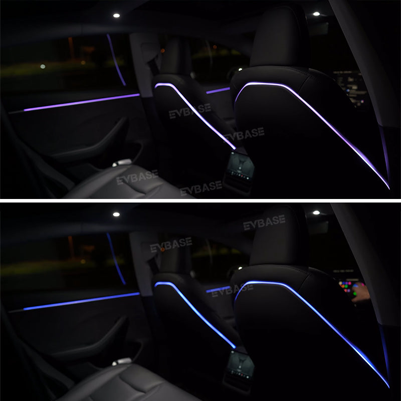 64-Color Seat-Back Ambient Light Set for Tesla Model 3 & Model Y