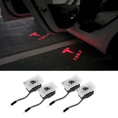 64-Color App-Controlled Door Projection Lights for Tesla Models