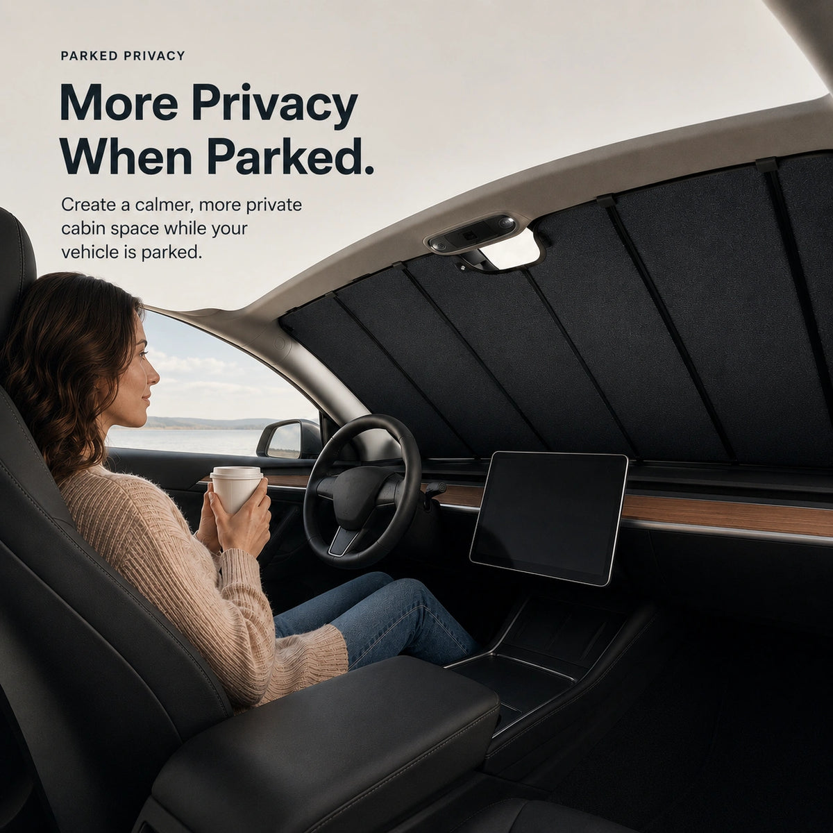 Tesla Model 3 Motorized Windshield Sunshade