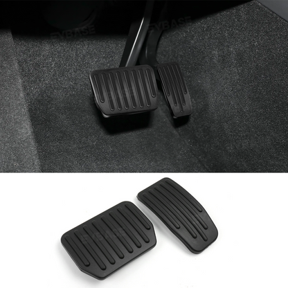 Nevrano Tesla Model Y Juniper Non-Slip Foot Pedals Pads Silver Black Brake Pedal Covers Tesla Accessories
