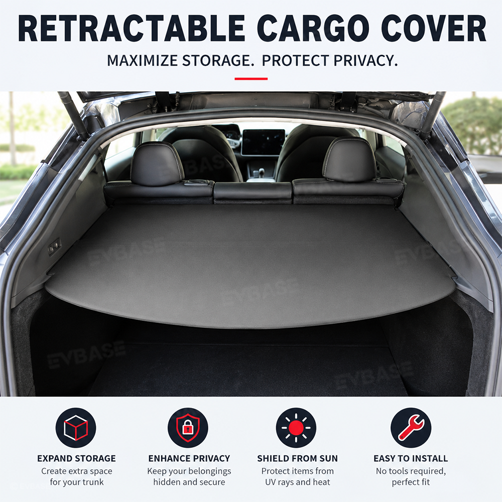 Foldable Trunk Cargo Cover & Organizer for Tesla Model Y Juniper