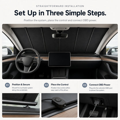 Tesla Model 3 Motorized Windshield Sunshade