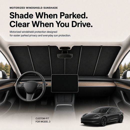 Tesla Model 3 Motorized Windshield Sunshade