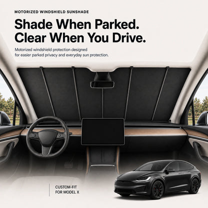 Tesla Model X Motorized Windshield Sunshade