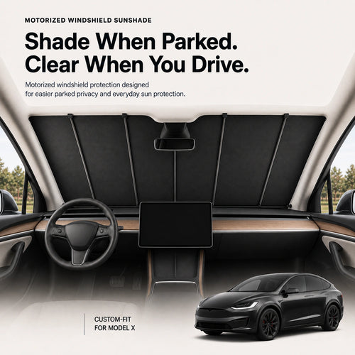 Tesla Model X Motorized Windshield Sunshade