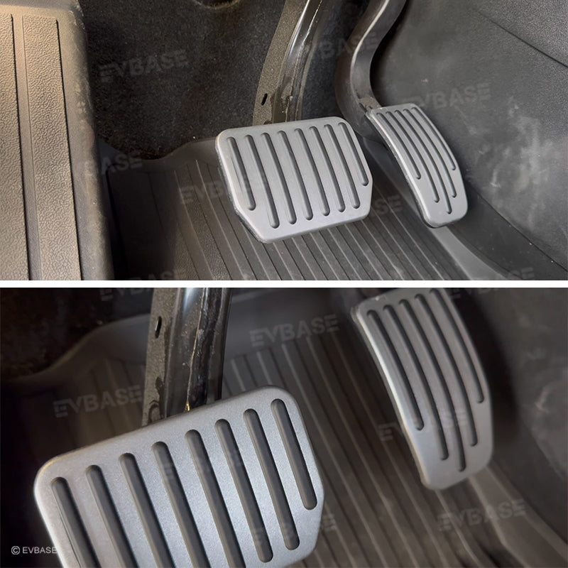 Nevrano Tesla Model Y Juniper Non-Slip Foot Pedals Pads Silver Black Brake Pedal Covers Tesla Accessories