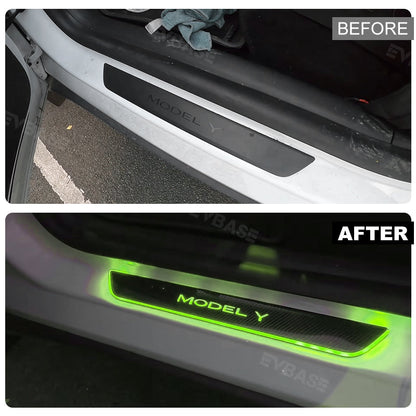 Illuminated Door Sill Covers for Tesla Model 3