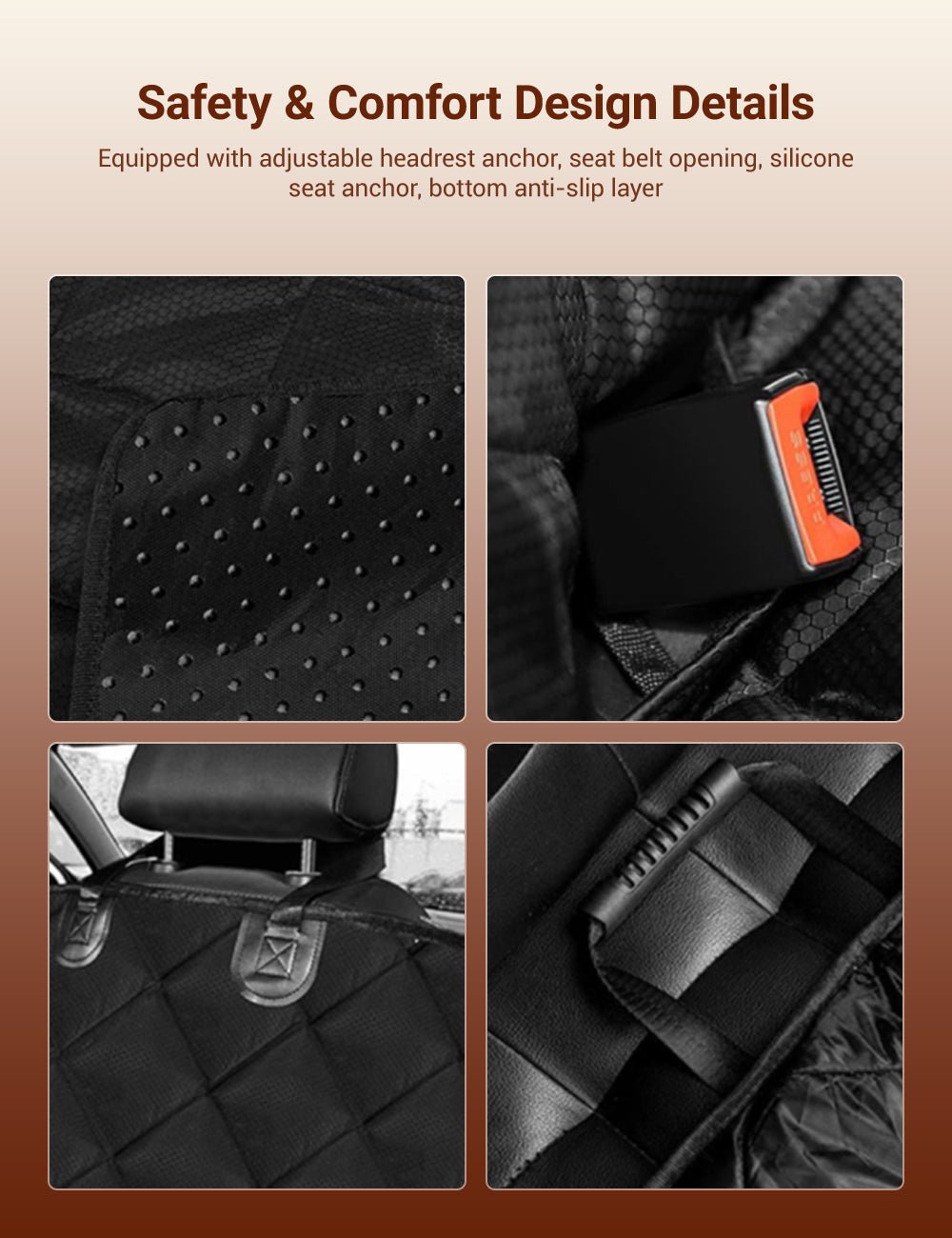 Water-Resistant Dog Back Seat Cover for Tesla Model 3, Y, S & X