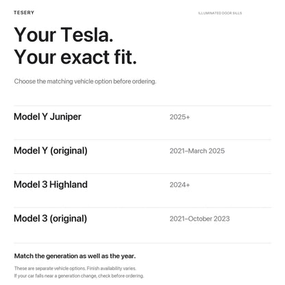 Battery-Powered Illuminated Door Sill Protectors for Tesla Model 3 & Model Y