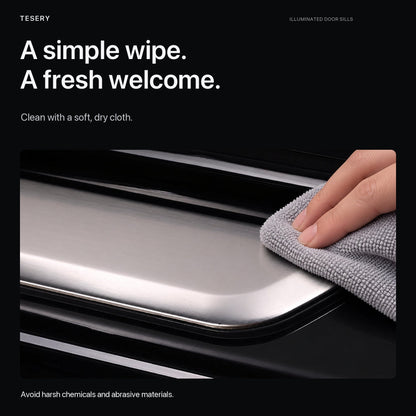 Battery-Powered Illuminated Door Sill Protectors for Tesla Model 3 & Model Y