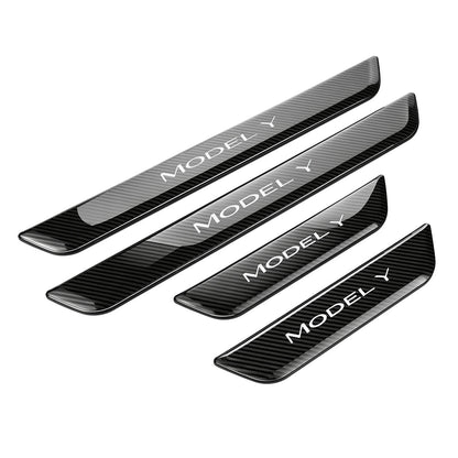 Battery-Powered Illuminated Door Sill Protectors for Tesla Model 3 & Model Y