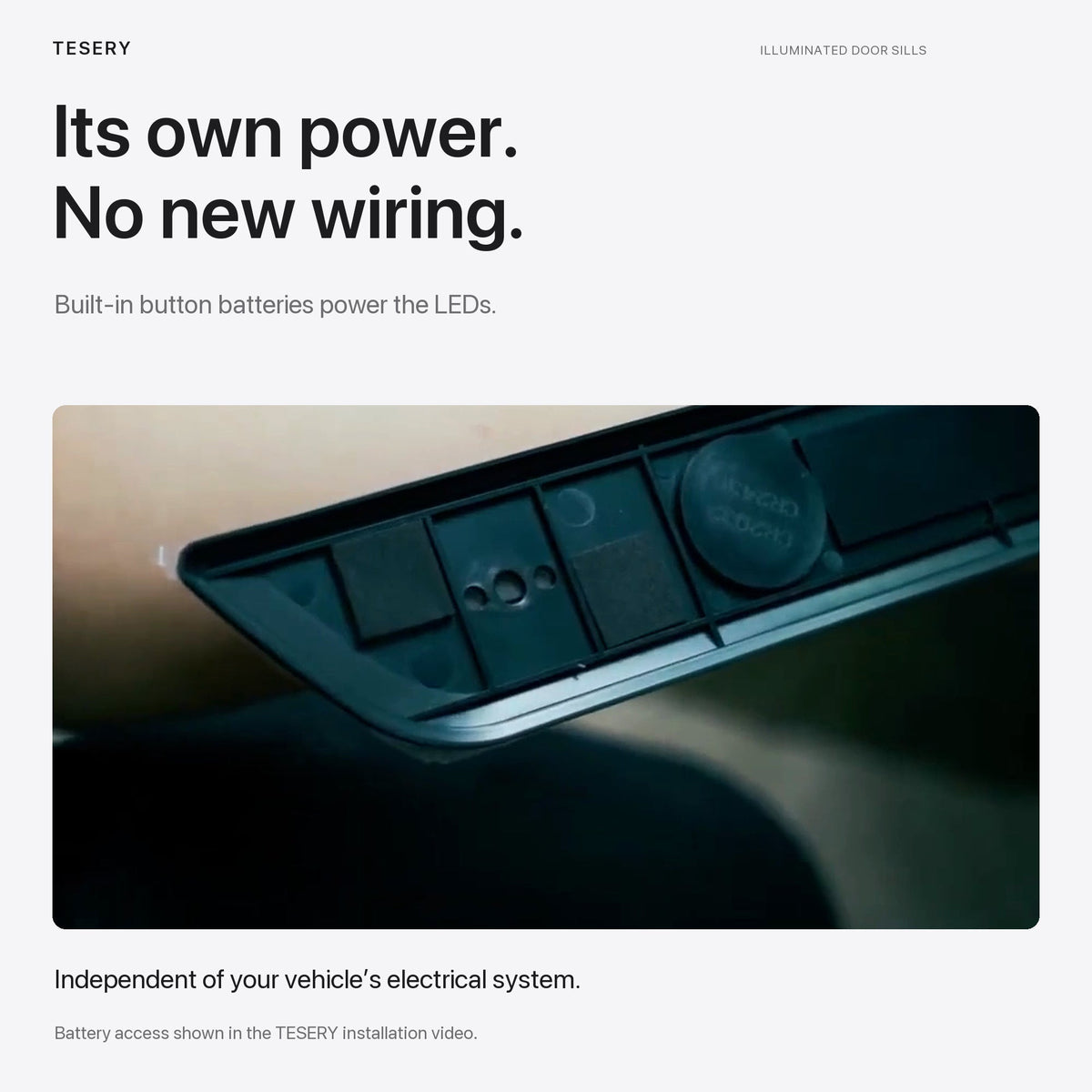 Battery-Powered Illuminated Door Sill Protectors for Tesla Model 3 & Model Y