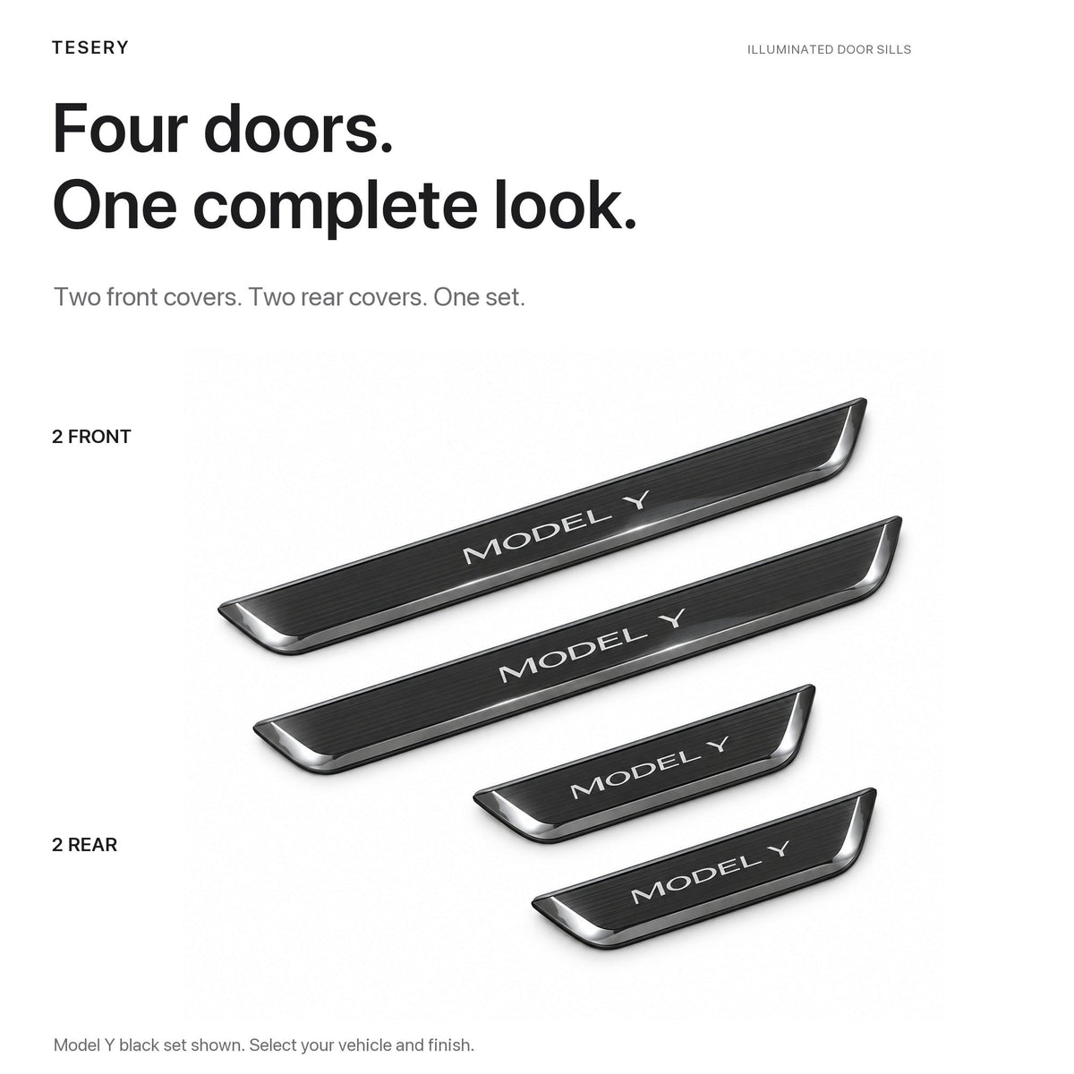 Battery-Powered Illuminated Door Sill Protectors for Tesla Model 3 & Model Y